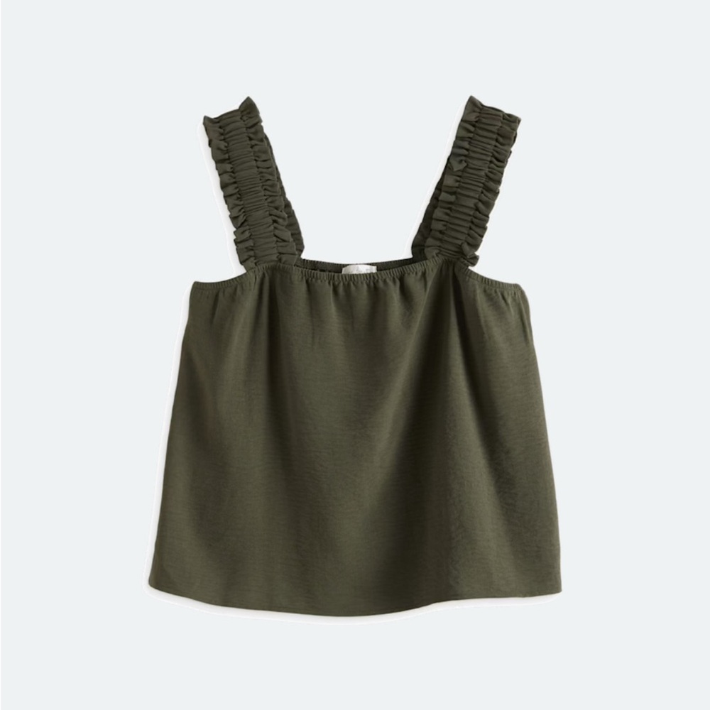 Brand New - XL Green Ruffled Tank